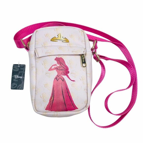 Disney Handbags - Disney Buckle-Down Princess Crossbody Bag Aurora Sleeping Beauty Pink